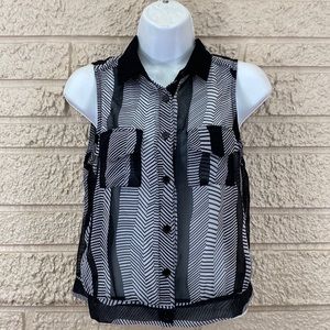 🌹Charlotte Russe Stripes Chiffon Top